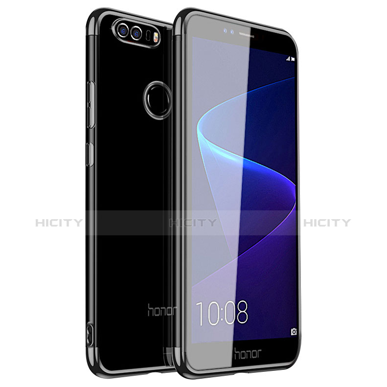 Custodia Silicone Trasparente Ultra Sottile Cover Morbida H01 per Huawei Honor 8 Nero