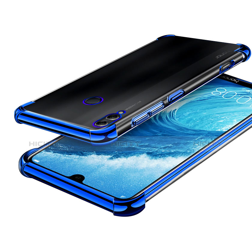 Custodia Silicone Trasparente Ultra Sottile Cover Morbida H01 per Huawei Honor 8X Max Blu