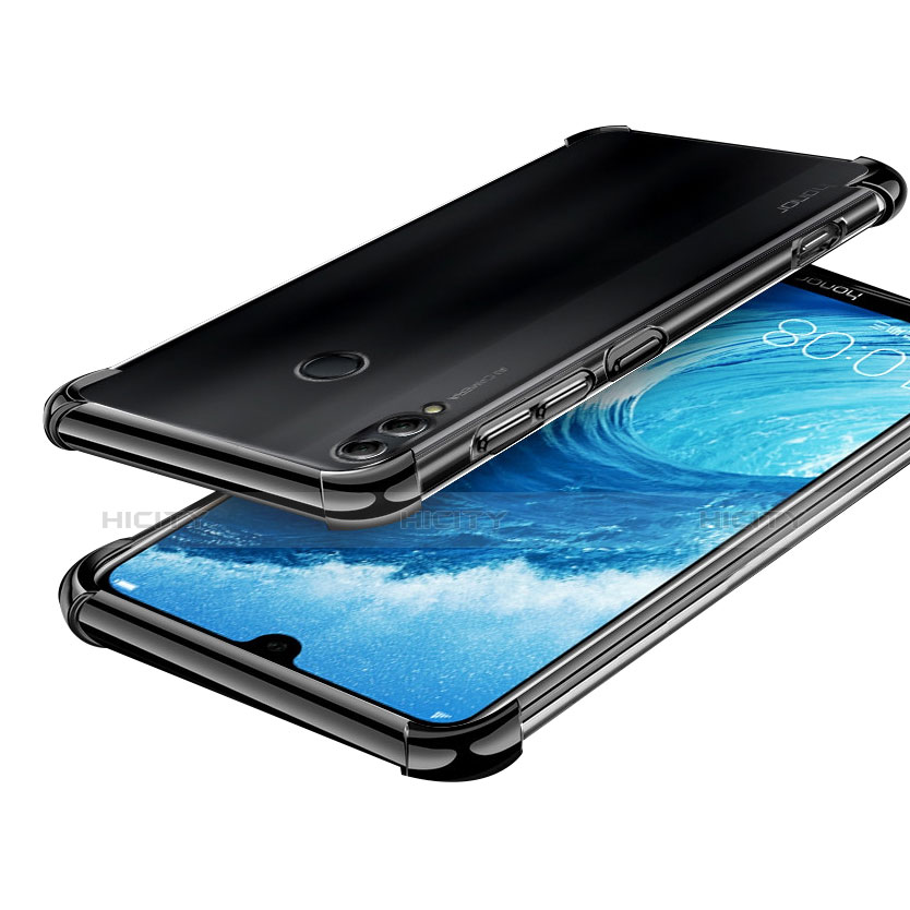 Custodia Silicone Trasparente Ultra Sottile Cover Morbida H01 per Huawei Honor 8X Max Nero