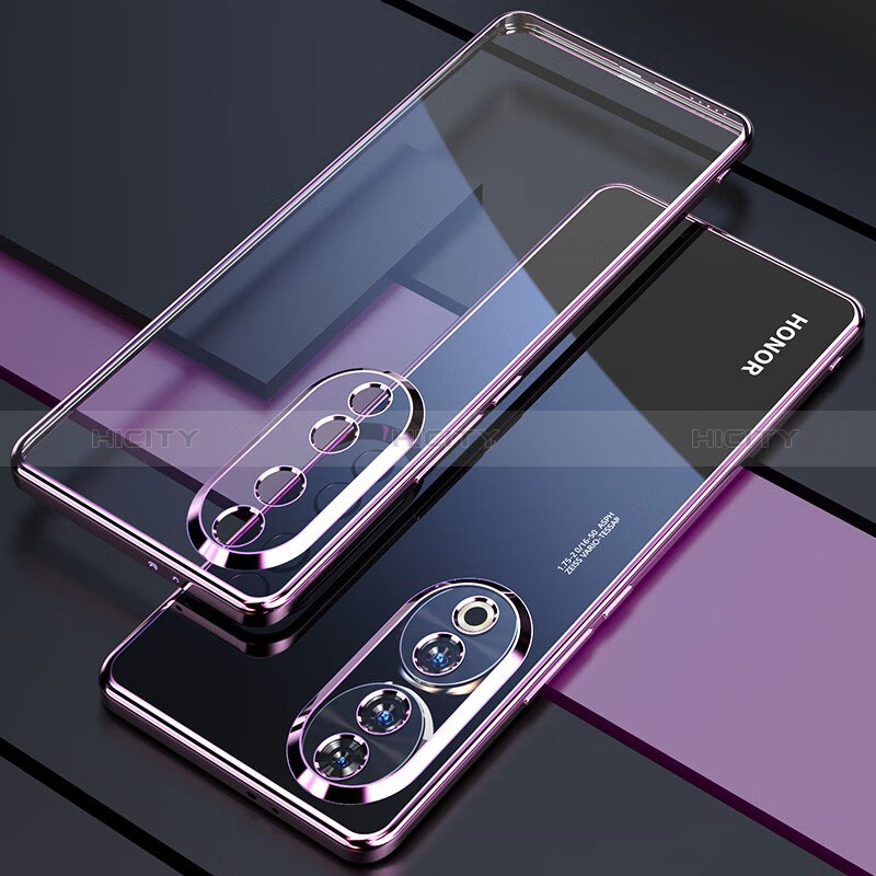 Custodia Silicone Trasparente Ultra Sottile Cover Morbida H01 per Huawei Honor 90 5G Viola