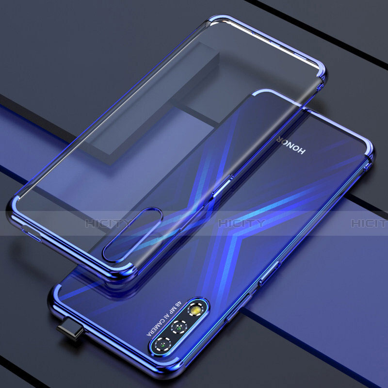 Custodia Silicone Trasparente Ultra Sottile Cover Morbida H01 per Huawei Honor 9X Blu