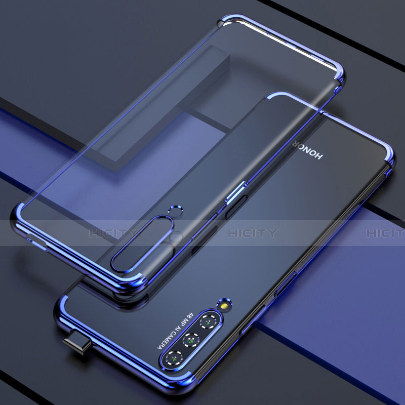 Custodia Silicone Trasparente Ultra Sottile Cover Morbida H01 per Huawei Honor 9X Pro Blu