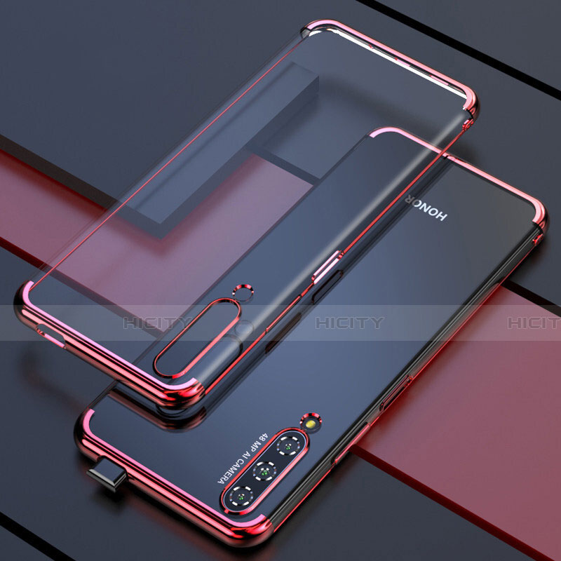 Custodia Silicone Trasparente Ultra Sottile Cover Morbida H01 per Huawei Honor 9X Pro Rosso