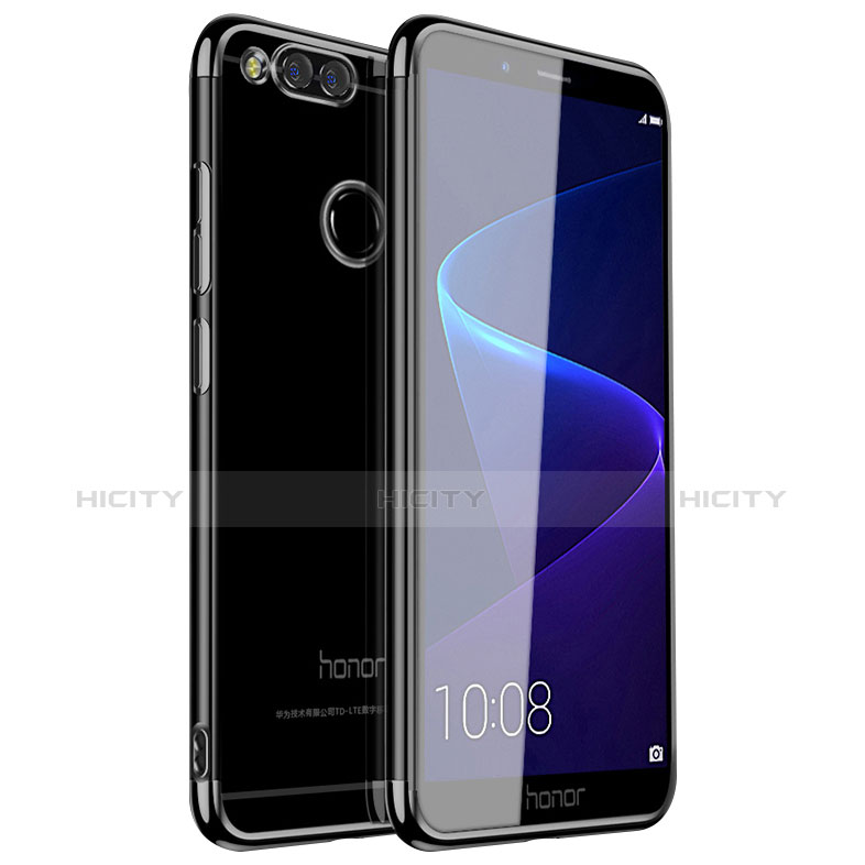 Custodia Silicone Trasparente Ultra Sottile Cover Morbida H01 per Huawei Honor Play 7X Nero