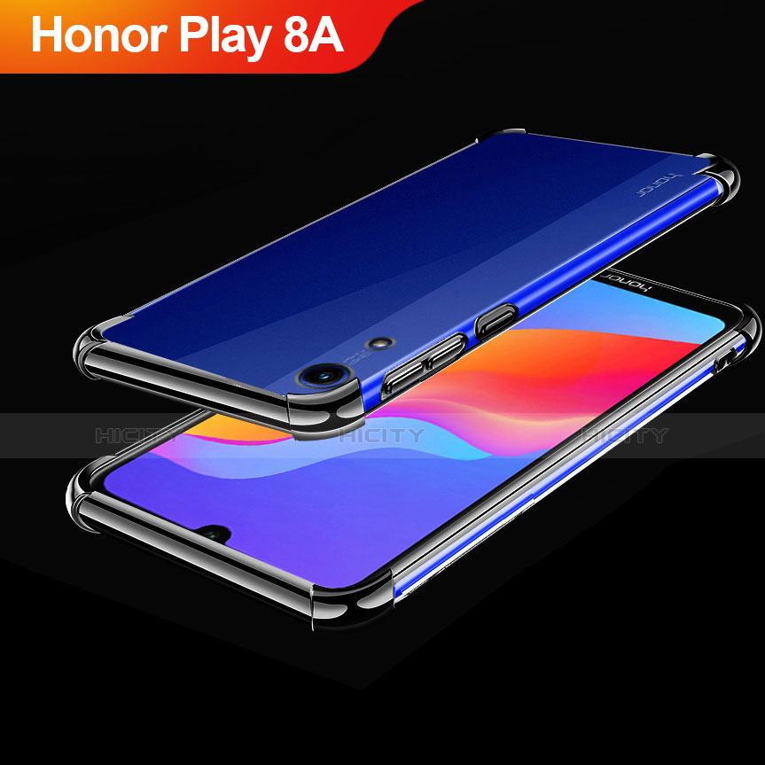Custodia Silicone Trasparente Ultra Sottile Cover Morbida H01 per Huawei Honor Play 8A Nero