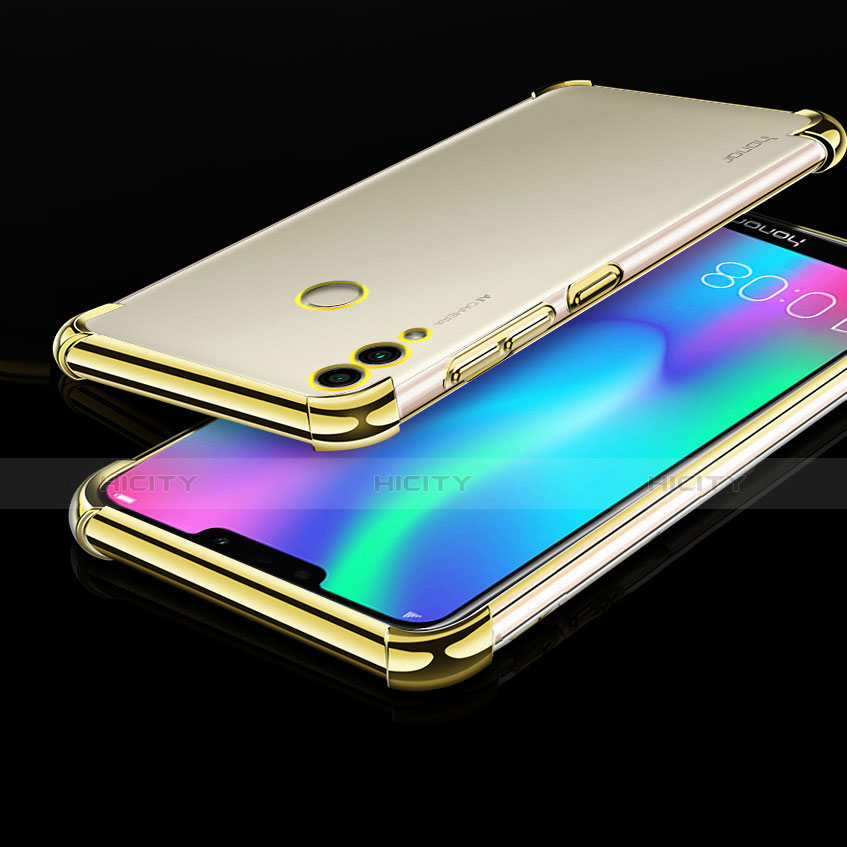 Custodia Silicone Trasparente Ultra Sottile Cover Morbida H01 per Huawei Honor Play 8C Oro