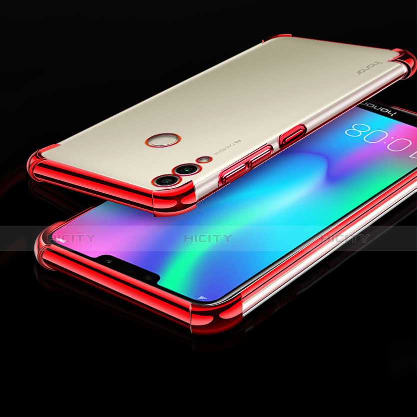 Custodia Silicone Trasparente Ultra Sottile Cover Morbida H01 per Huawei Honor Play 8C Rosso