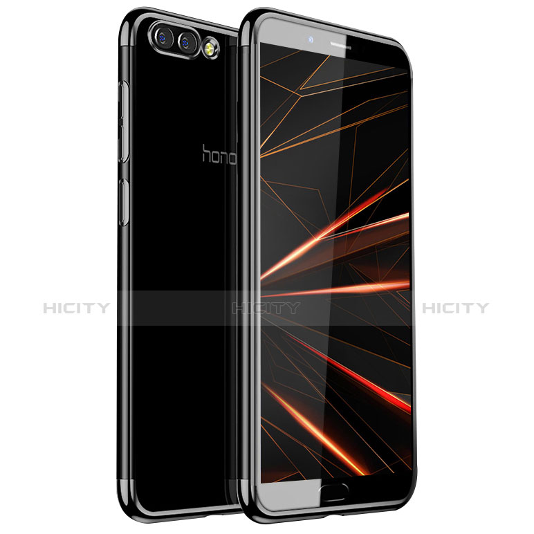 Custodia Silicone Trasparente Ultra Sottile Cover Morbida H01 per Huawei Honor V10 Nero