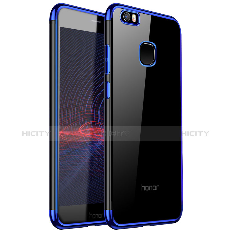 Custodia Silicone Trasparente Ultra Sottile Cover Morbida H01 per Huawei Honor V8 Max Blu