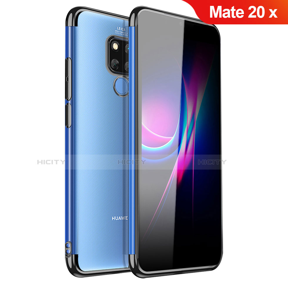 Custodia Silicone Trasparente Ultra Sottile Cover Morbida H01 per Huawei Mate 20 X 5G Nero