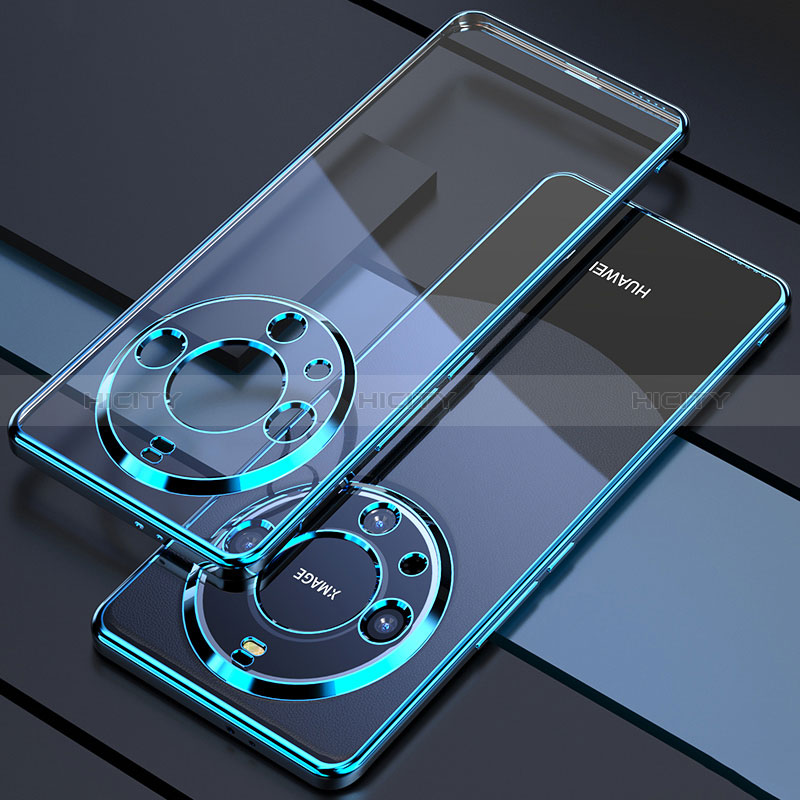 Custodia Silicone Trasparente Ultra Sottile Cover Morbida H01 per Huawei Mate 60 Blu