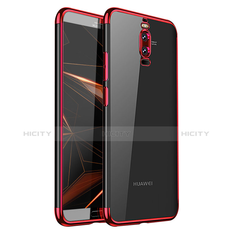 Custodia Silicone Trasparente Ultra Sottile Cover Morbida H01 per Huawei Mate 9 Pro Rosso