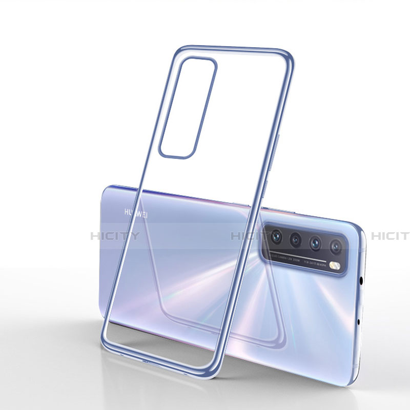 Custodia Silicone Trasparente Ultra Sottile Cover Morbida H01 per Huawei Nova 7 5G Argento