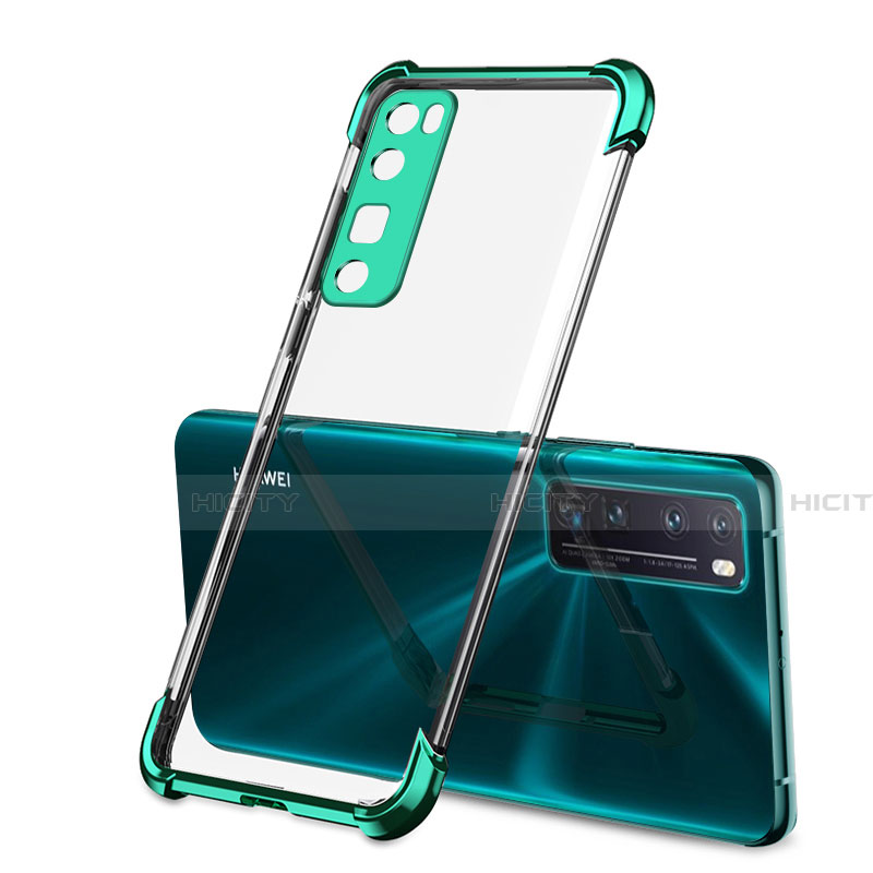 Custodia Silicone Trasparente Ultra Sottile Cover Morbida H01 per Huawei Nova 7 Pro 5G Verde