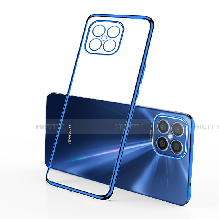 Custodia Silicone Trasparente Ultra Sottile Cover Morbida H01 per Huawei Nova 8 SE 5G Blu