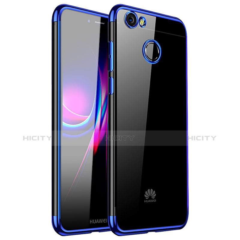 Custodia Silicone Trasparente Ultra Sottile Cover Morbida H01 per Huawei Nova Blu