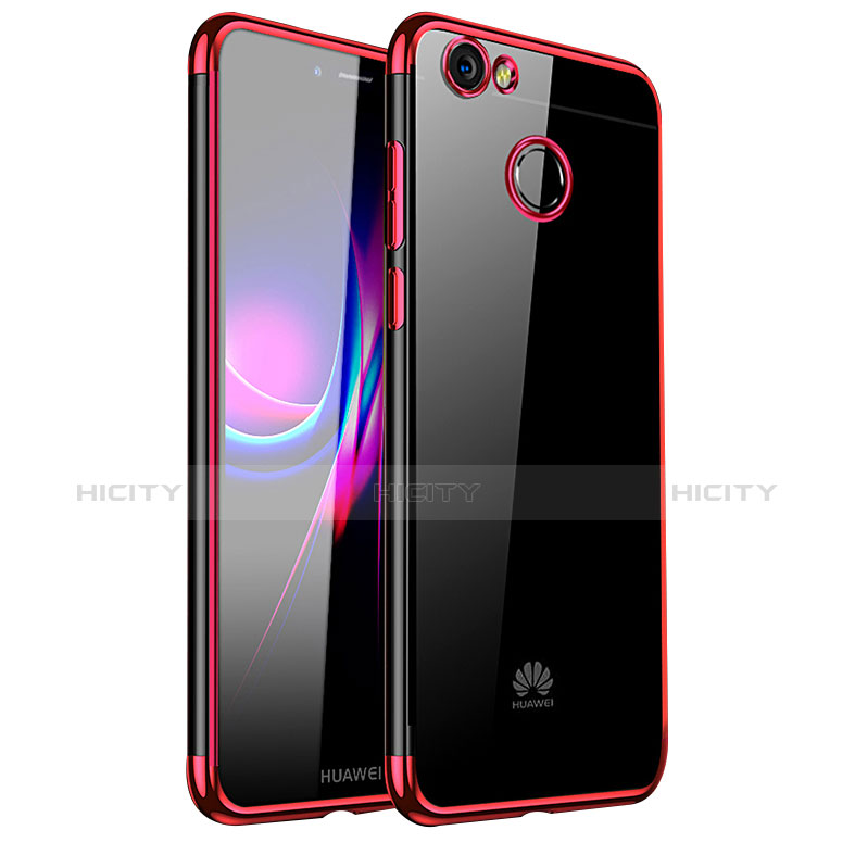 Custodia Silicone Trasparente Ultra Sottile Cover Morbida H01 per Huawei Nova Rosso