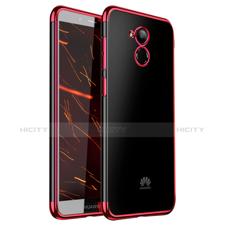 Custodia Silicone Trasparente Ultra Sottile Cover Morbida H01 per Huawei Nova Smart Rosso