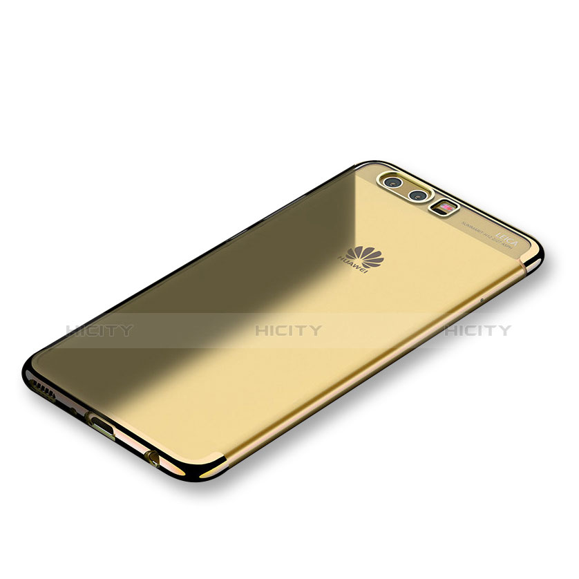 Custodia Silicone Trasparente Ultra Sottile Cover Morbida H01 per Huawei P10 Oro