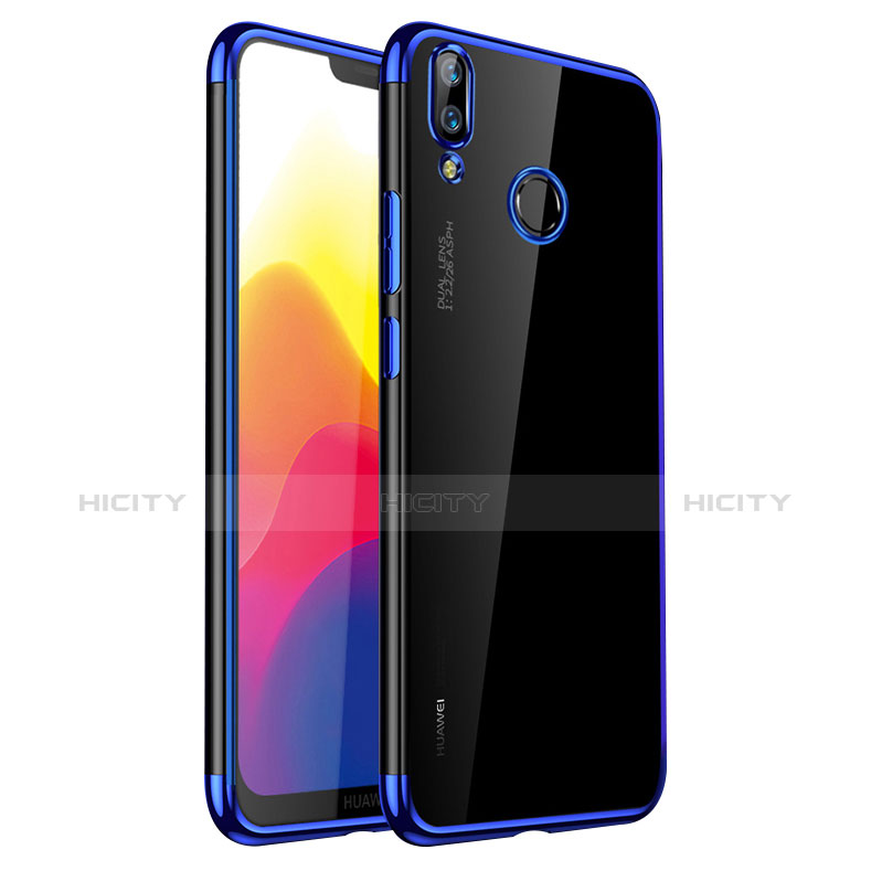 Custodia Silicone Trasparente Ultra Sottile Cover Morbida H01 per Huawei P20 Lite Blu