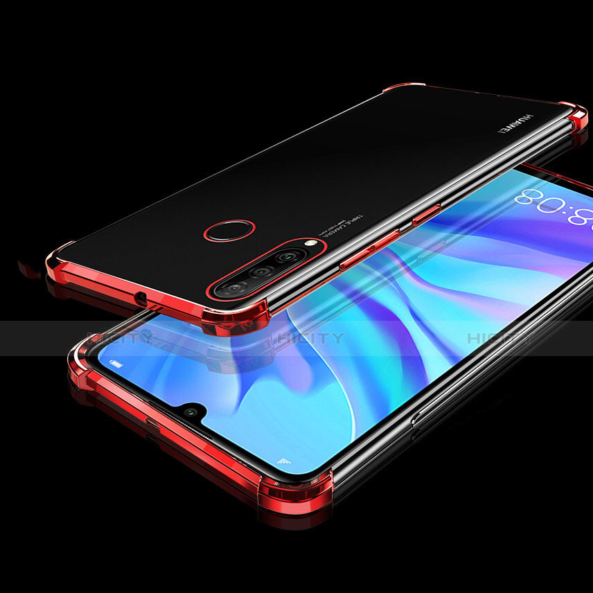Custodia Silicone Trasparente Ultra Sottile Cover Morbida H01 per Huawei P30 Lite XL Rosso
