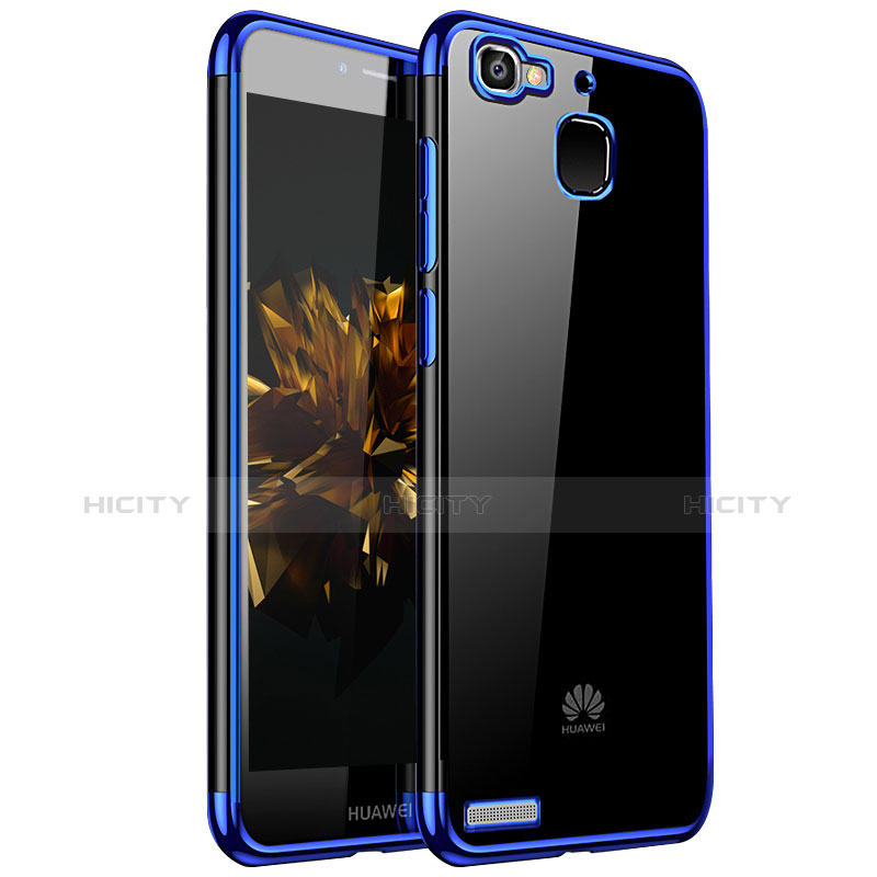 Custodia Silicone Trasparente Ultra Sottile Cover Morbida H01 per Huawei P8 Lite Smart Blu