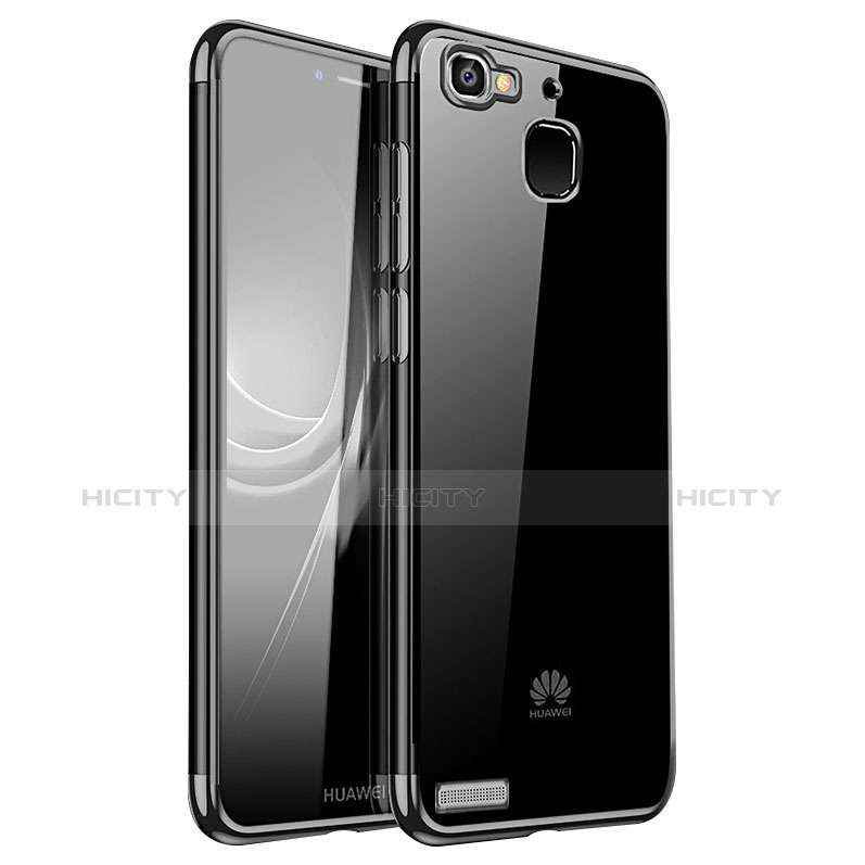 Custodia Silicone Trasparente Ultra Sottile Cover Morbida H01 per Huawei P8 Lite Smart Nero