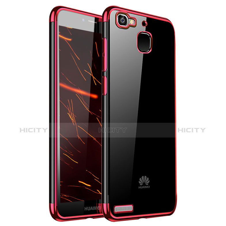 Custodia Silicone Trasparente Ultra Sottile Cover Morbida H01 per Huawei P8 Lite Smart Rosso