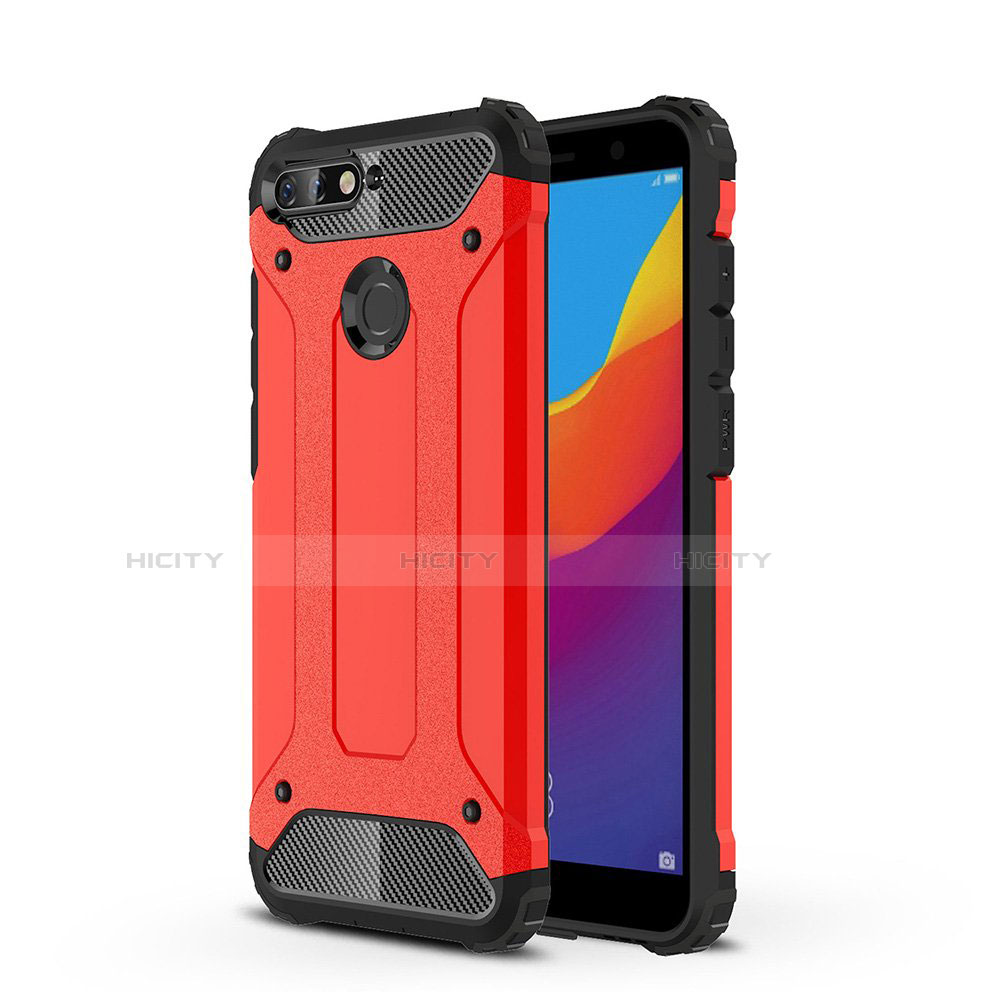 Custodia Silicone Trasparente Ultra Sottile Cover Morbida H01 per Huawei Y6 (2018) Rosso