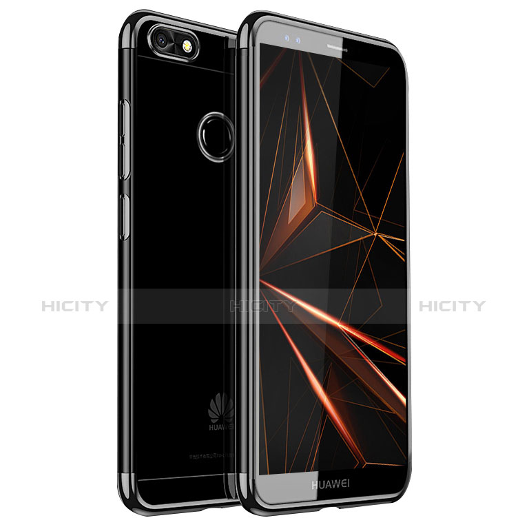 Custodia Silicone Trasparente Ultra Sottile Cover Morbida H01 per Huawei Y6 Pro (2017) Nero