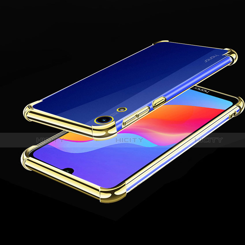 Custodia Silicone Trasparente Ultra Sottile Cover Morbida H01 per Huawei Y6 Pro (2019) Oro