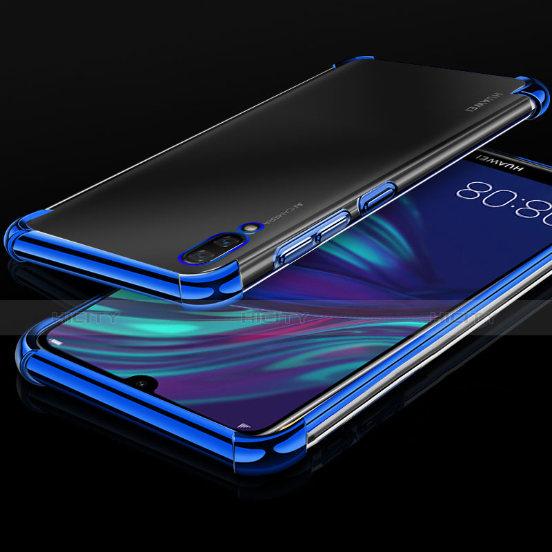 Custodia Silicone Trasparente Ultra Sottile Cover Morbida H01 per Huawei Y7 Pro (2019) Blu