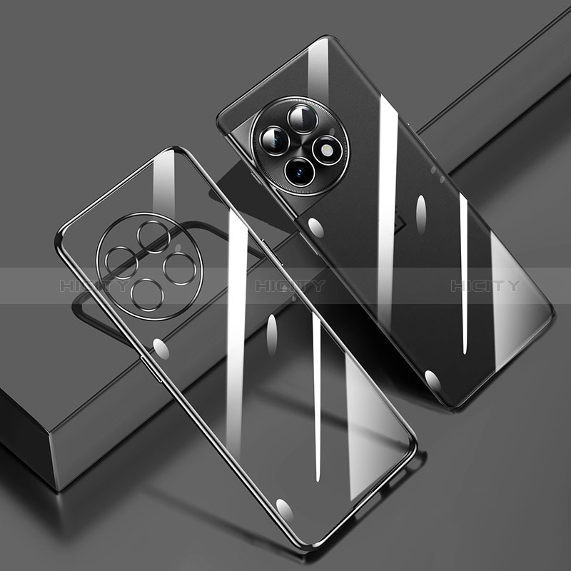 Custodia Silicone Trasparente Ultra Sottile Cover Morbida H01 per OnePlus 11R 5G Nero