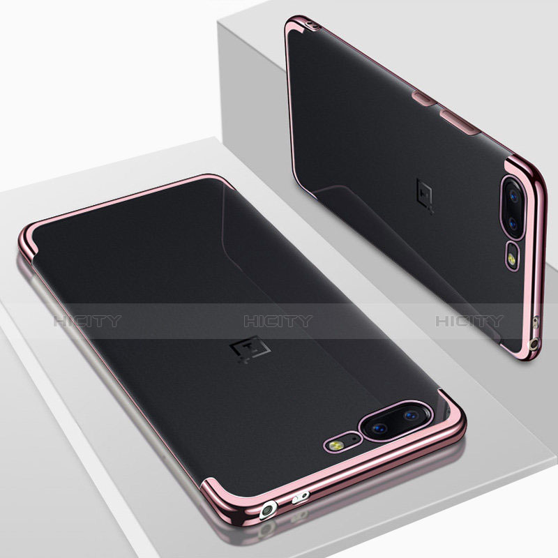 Custodia Silicone Trasparente Ultra Sottile Cover Morbida H01 per OnePlus 5