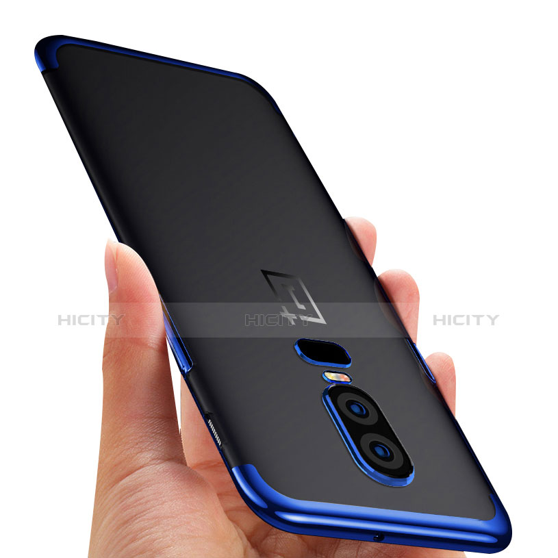 Custodia Silicone Trasparente Ultra Sottile Cover Morbida H01 per OnePlus 6