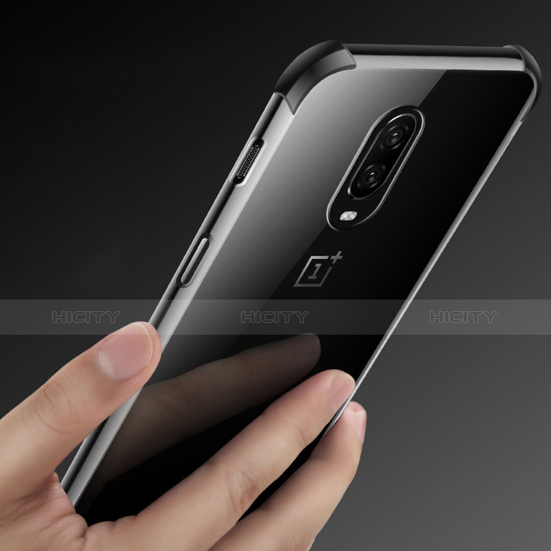 Custodia Silicone Trasparente Ultra Sottile Cover Morbida H01 per OnePlus 6T