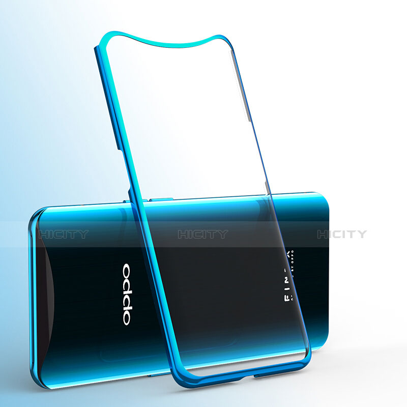 Custodia Silicone Trasparente Ultra Sottile Cover Morbida H01 per Oppo Find X Super Flash Edition Blu