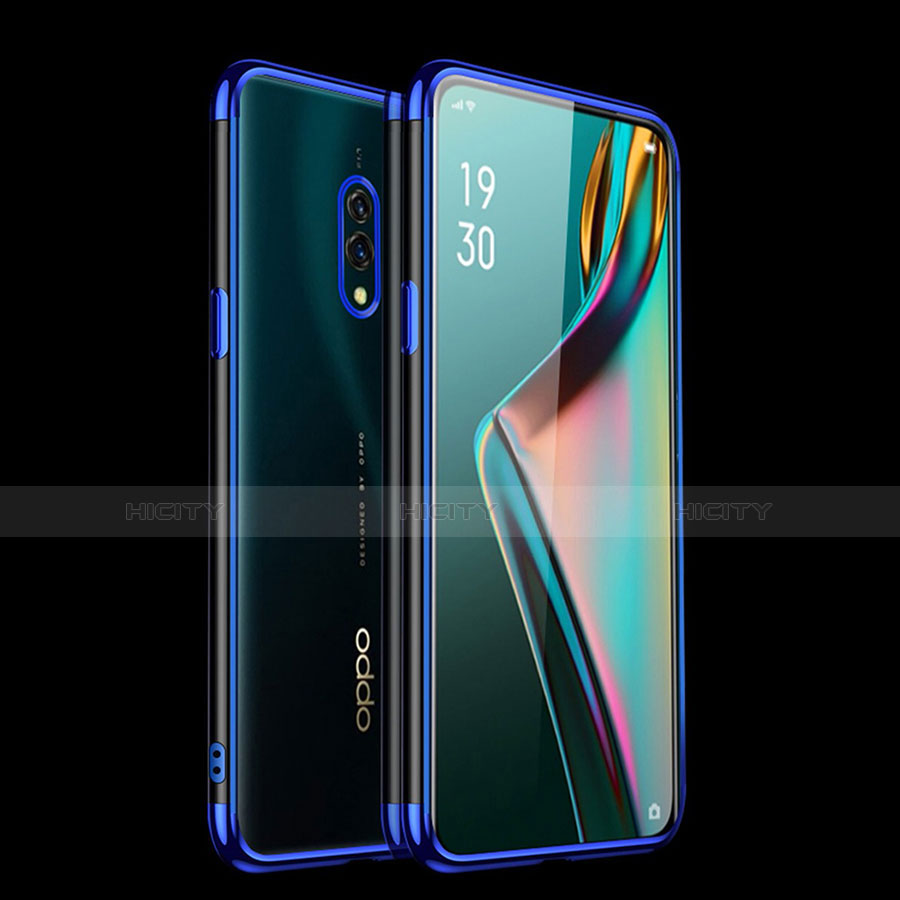 Custodia Silicone Trasparente Ultra Sottile Cover Morbida H01 per Oppo K3 Blu