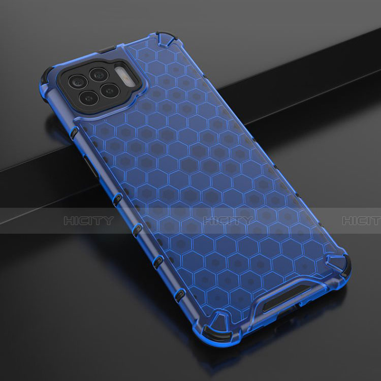 Custodia Silicone Trasparente Ultra Sottile Cover Morbida H01 per Oppo Reno4 F Blu