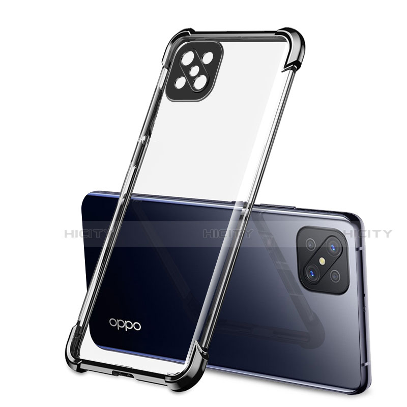 Custodia Silicone Trasparente Ultra Sottile Cover Morbida H01 per Oppo Reno4 Z 5G Nero