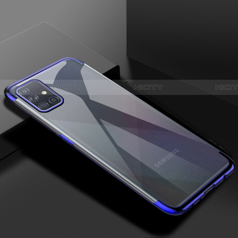 Custodia Silicone Trasparente Ultra Sottile Cover Morbida H01 per Samsung Galaxy A51 5G Blu