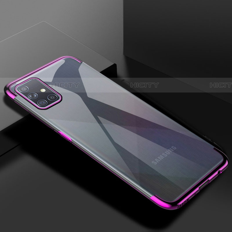 Custodia Silicone Trasparente Ultra Sottile Cover Morbida H01 per Samsung Galaxy A71 5G Viola