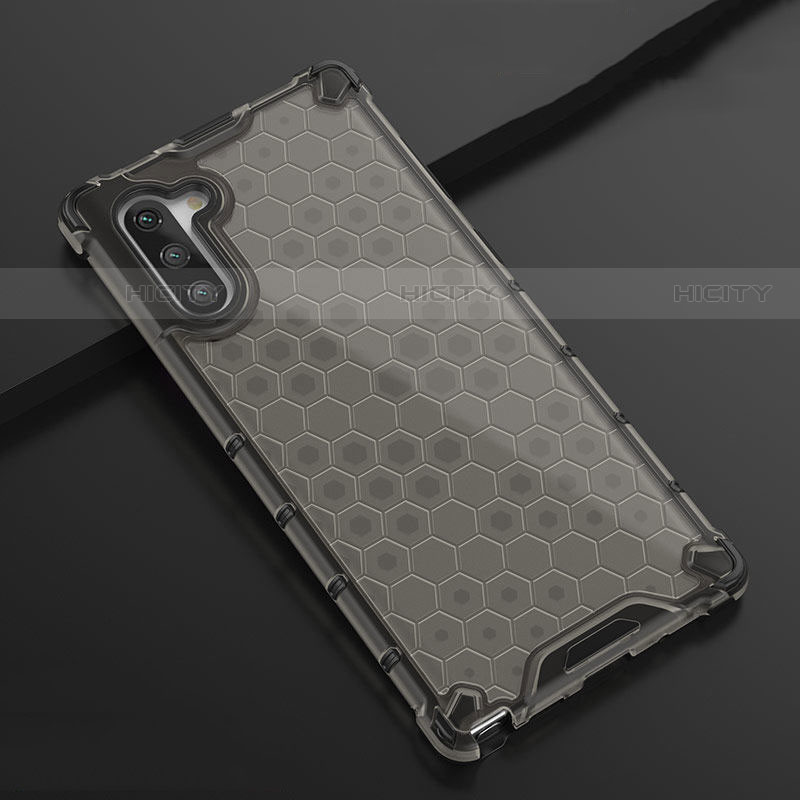 Custodia Silicone Trasparente Ultra Sottile Cover Morbida H01 per Samsung Galaxy Note 10 5G Nero