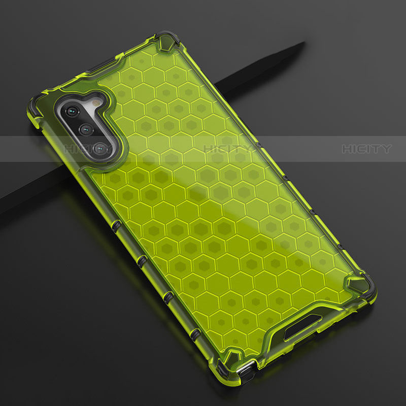 Custodia Silicone Trasparente Ultra Sottile Cover Morbida H01 per Samsung Galaxy Note 10 5G Verde