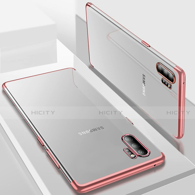 Custodia Silicone Trasparente Ultra Sottile Cover Morbida H01 per Samsung Galaxy Note 10 Plus Oro Rosa