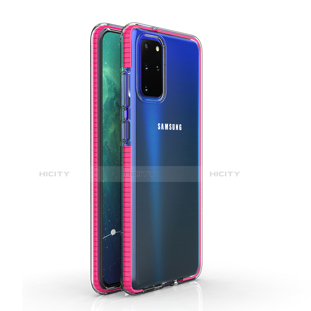 Custodia Silicone Trasparente Ultra Sottile Cover Morbida H01 per Samsung Galaxy S20 Plus 5G Rosa Caldo