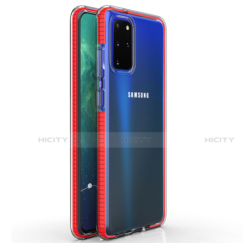 Custodia Silicone Trasparente Ultra Sottile Cover Morbida H01 per Samsung Galaxy S20 Plus 5G Rosso
