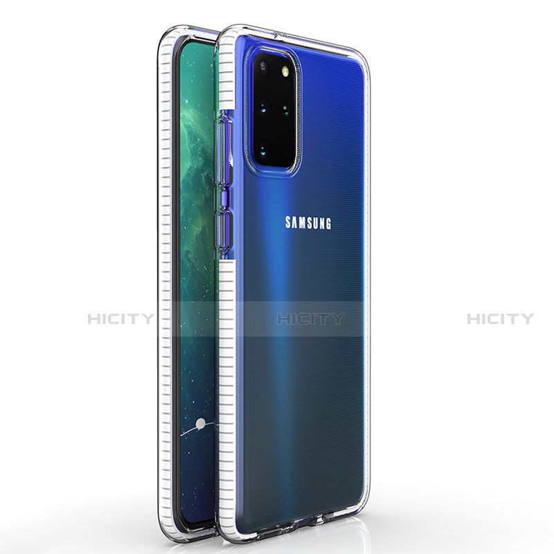 Custodia Silicone Trasparente Ultra Sottile Cover Morbida H01 per Samsung Galaxy S20 Plus Bianco