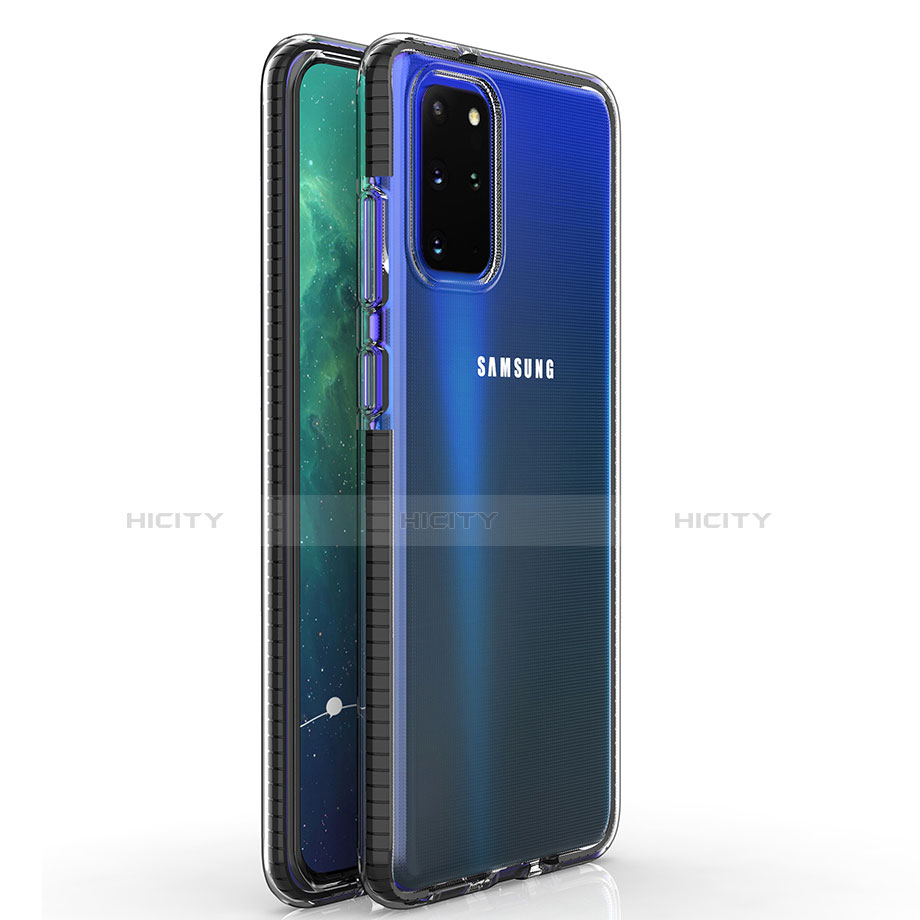 Custodia Silicone Trasparente Ultra Sottile Cover Morbida H01 per Samsung Galaxy S20 Plus Nero