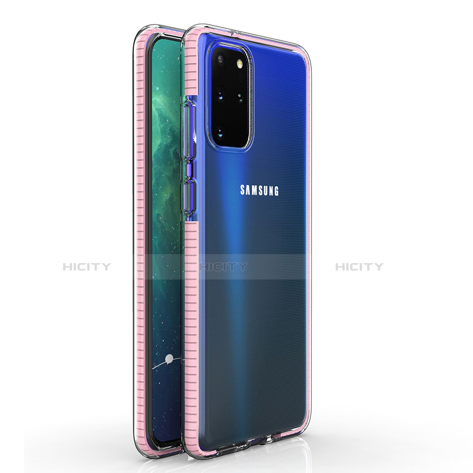 Custodia Silicone Trasparente Ultra Sottile Cover Morbida H01 per Samsung Galaxy S20 Plus Rosa
